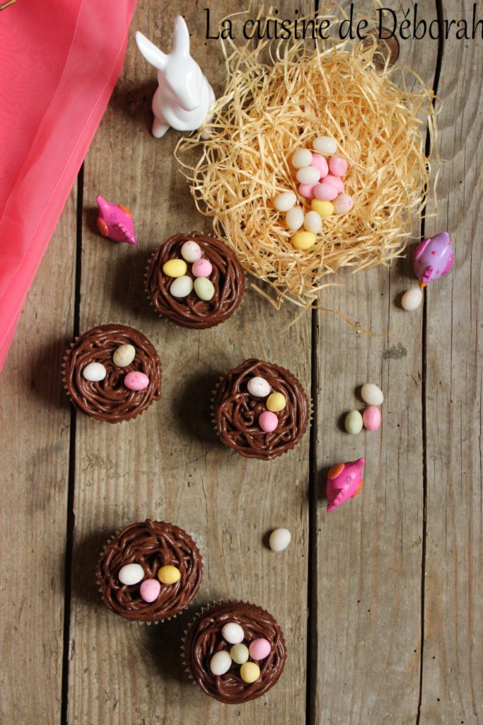 Cupcakes nids de Pâques tout choco! Cuisine de Deborah