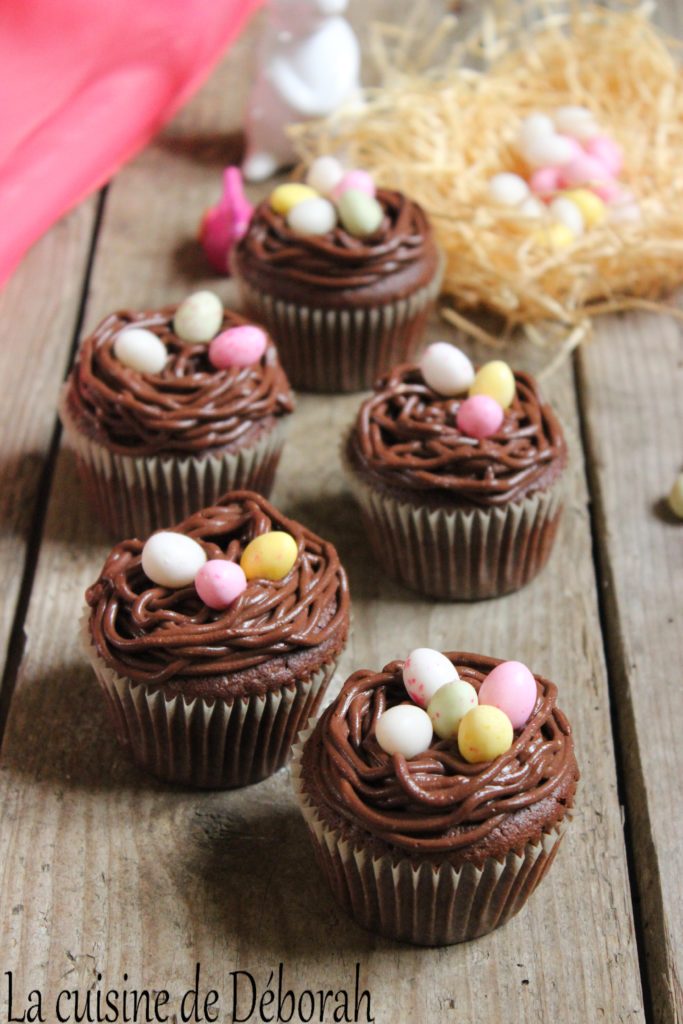 Cupcakes nids de Pâques tout choco! Cuisine de Deborah