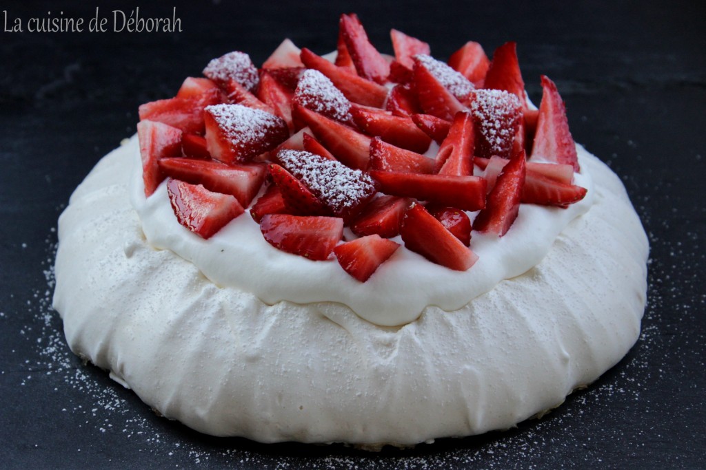 Pavlova aux fraises Cuisine de Deborah