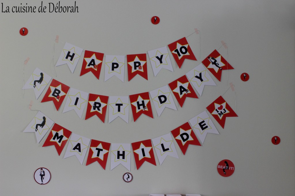 Bannière anniversaire Michael Jackson Cuisine de Deborah