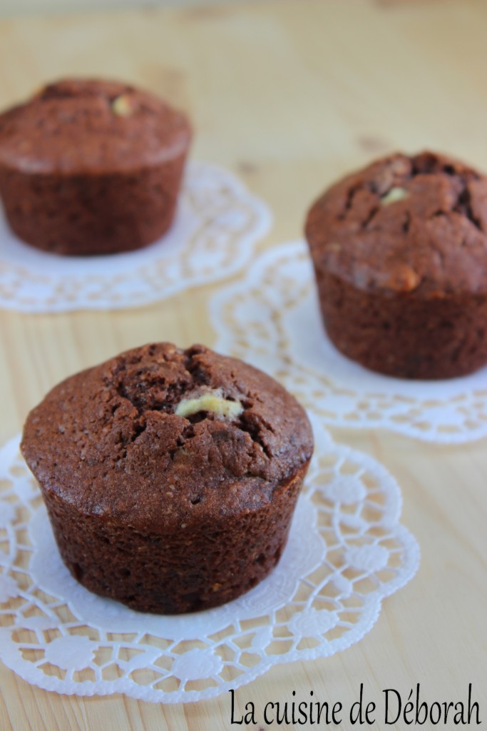 Muffins aux pépites de chocolat noir et blanc    La cuisine de Déborah