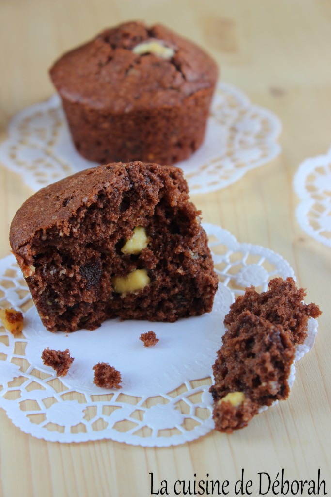 Muffins aux pépites de chocolat noir et blanc    La cuisine de Déborah