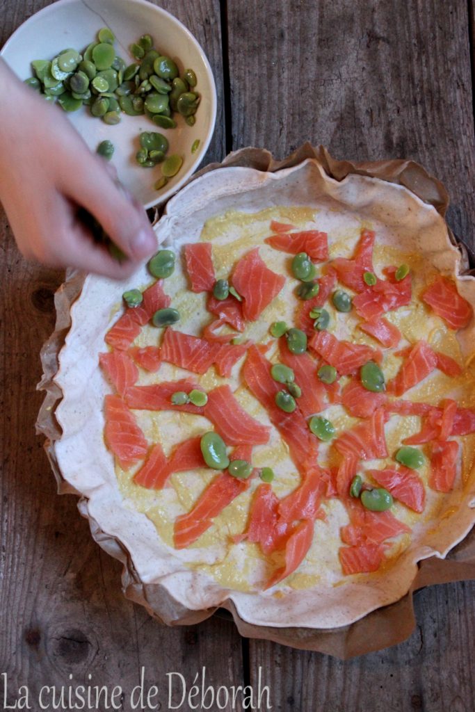 Quiche aux fèves et au saumon Cuisine de deborah Quiche aux fèves et au saumon Cuisine de deborah