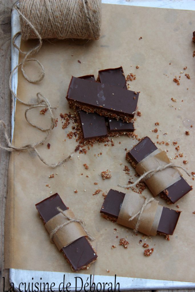 Barres crues, avoine chocolat et tahini Cuisine de Déborah