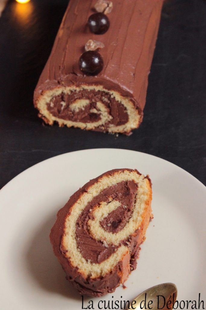 Bûche chocolat marron, sans gluten ni produits laitiers cuisine de deborah