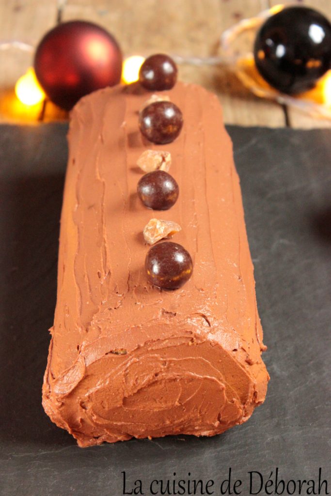 Bûche chocolat marron, sans gluten ni produits laitiers cuisine de deborah