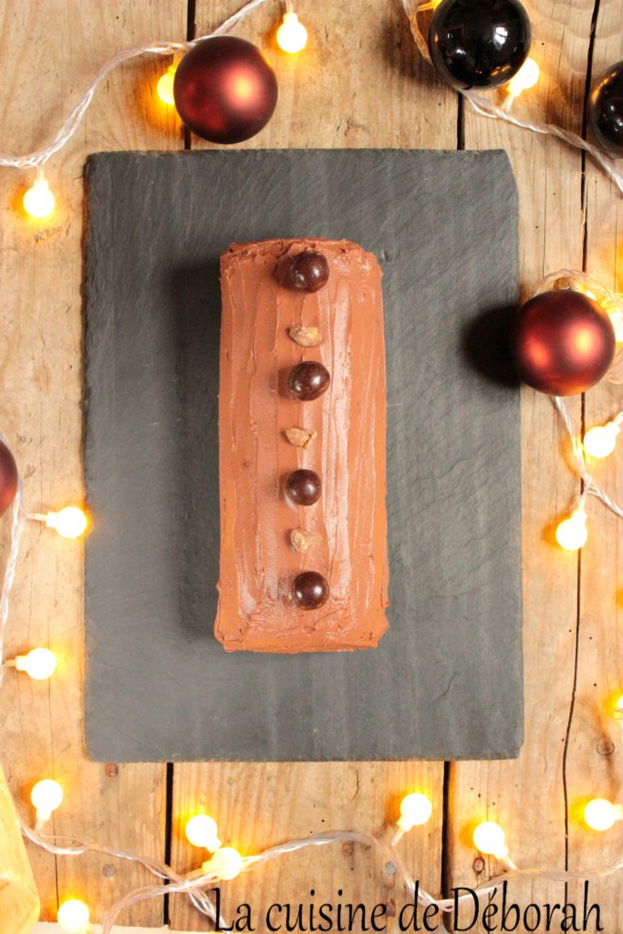Bûche chocolat marron, sans gluten ni produits laitiers cuisine de deborah